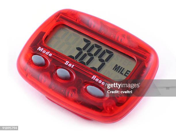 pedometer isolated | exercise equipment that counts steps and miles - mile stockfoto's en -beelden