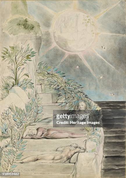Dante and Statius sleeping, Virgil watching , 1825-1827. Dimensions: height x width: sheet 52 x 36.8 cm