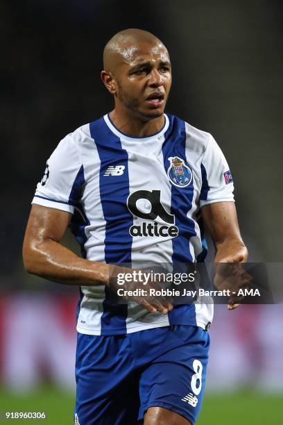 Yacine Brahimi of FC Porto during the UEFA Champions League Round of 16 First Leg match between FC Porto and Liverpool at Estadio do Dragao on...