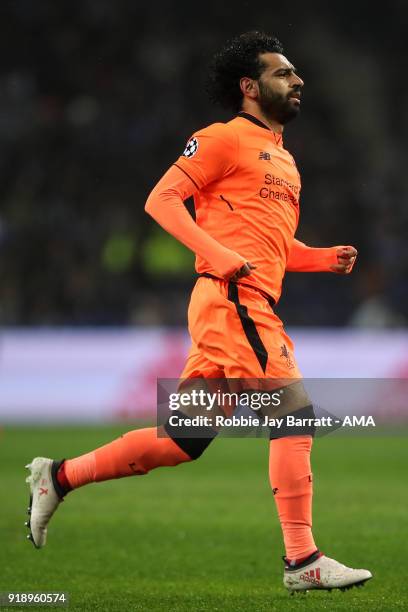 Mohamed Salah of Liverpool during the UEFA Champions League Round of 16 First Leg match between FC Porto and Liverpool at Estadio do Dragao on...