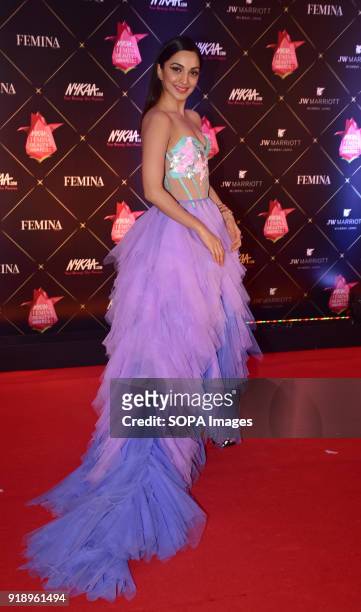 Indian film actress Kiara Advani attend the Red carpet event of "4th Edition of Nykaa Femina Beauty Awards 2018" at hotel JW Marriott, Juhu in Mumbai.