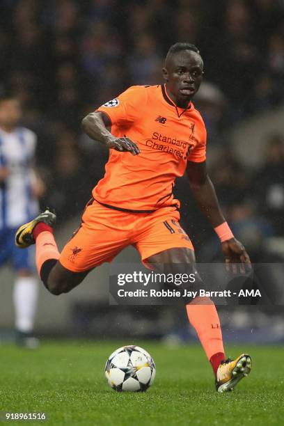 Sadio Mane of Liverpool during the UEFA Champions League Round of 16 First Leg match between FC Porto and Liverpool at Estadio do Dragao on February...