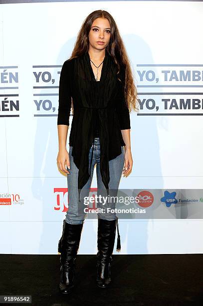 Actress Yohana Cobo attends ''Yo Tambien'' premiere, at Capitol Cinema on October 14, 2009 in Madrid, Spain.