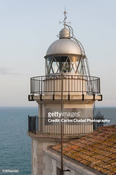 detail of the lighthouse of peniscola, costa del azahar, castellon, spain - costa_del_azahar stock pictures, royalty-free photos & images