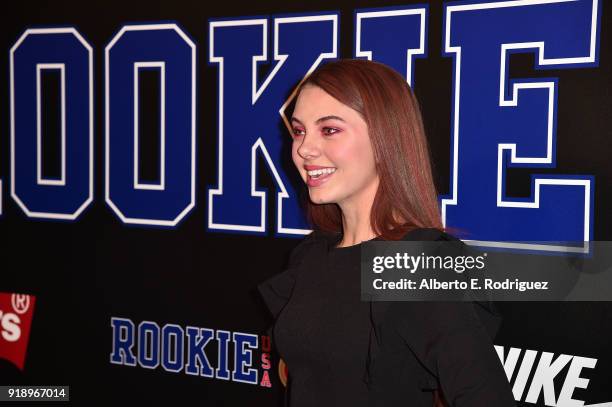 Caitlin Carmichael attends the 2018 Rookie USA Show at Milk Studios on February 15, 2018 in Los Angeles, California.