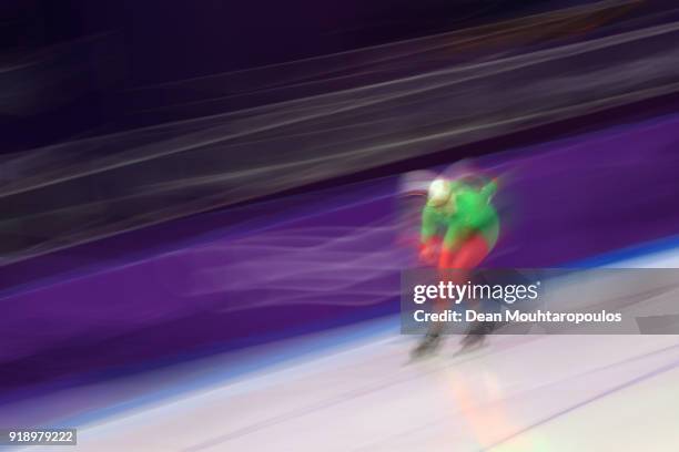 Maryna Zuyeva of Belarus competes during the Ladies Speed Skating 5000m on day seven of the PyeongChang 2018 Winter Olympic Games at Gangneung Oval...