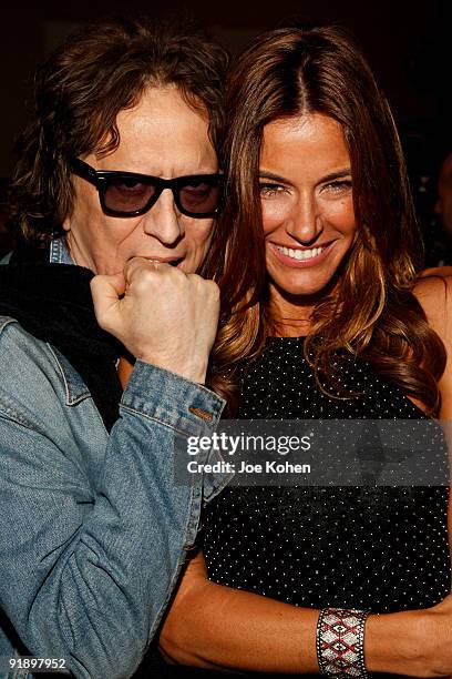 Real Housewives of New York Kelly Bensimon and photographer Mick Rock attend the KODAK Gallery Re-Launch Media Event at the OPIA Lounge at Hotel 57...