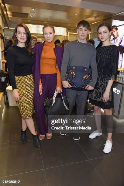 Alice Dwyer, Alina Levshin, Kilian Kerner and Lisa Vicari attend the 'Kater-Imbiss' with Samsonite & Kilian Kerner on February 16, 2018 in Berlin,...