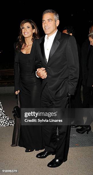 Actor George Clooney and Elisabetta Canalis attend the Opening Gala for The Times BFI London Film Festival after party for the premiere of 'Fantastic...
