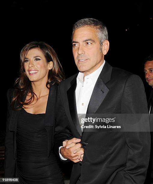 Actor George Clooney and Elisabetta Canalis attend the Opening Gala for The Times BFI London Film Festival after party for the premiere of 'Fantastic...