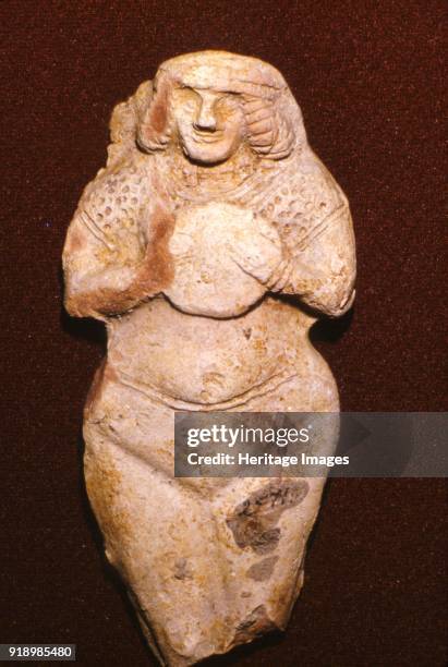 Terracotta Fertility goddess, Ishtar , Old Babylonian, c2000 BC. Ishtar was the Mesopotamian goddess of love, beauty, sex, desire, fertility, war,...