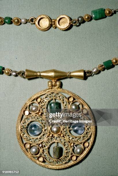 Byzantine Gold treasure from Assiut or Antinoe, Egypt, 600. The Asyut Treasure is the name of an important Byzantine hoard of jewellery found near...