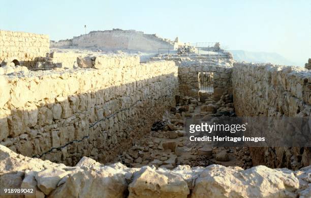 Store rooms of Herod's Palace, Masada, Israel, c20th century. Masada is an ancient fortification in the Southern District of Israel, Herod the Great...