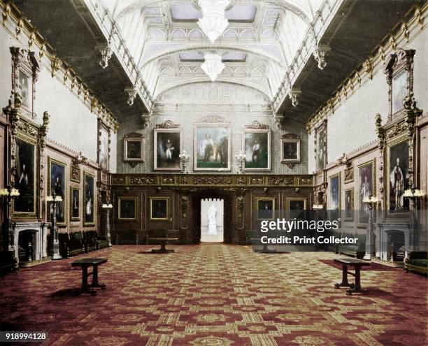 The Waterloo Chamber Windsor Castle', c1899, . The Waterloo chamber formerly the Grand Dining room, decorated in the Elizabethan style with wooden...