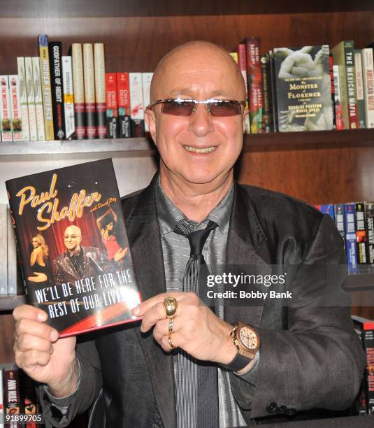Paul Shaffer attends Paul Shaffer's book signing "We'll Be Here For The Rest Of Our Lives" at Barnes & Noble Union Square on October 14, 2009 in New...