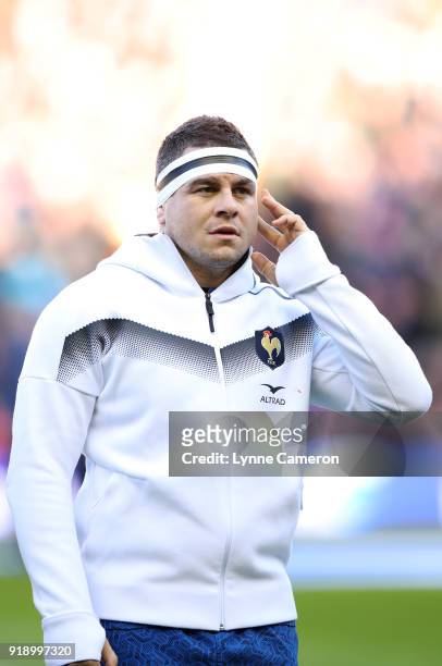 Guilhem Guirado of France during the NatWest Six Nations match between Scotland and France at Murrayfield on February 11, 2018 in Edinburgh, Scotland.