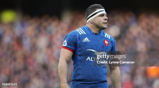 Guilhem Guirado of France during the NatWest Six Nations match between Scotland and France at Murrayfield on February 11, 2018 in Edinburgh, Scotland.