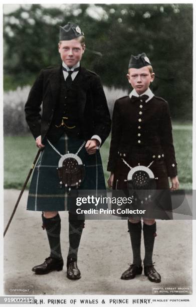 The Prince of Wales and Prince Henry, c1910. The future King Edward VIII and Prince Henry of Wales , the eldest and third sons of King George V of...