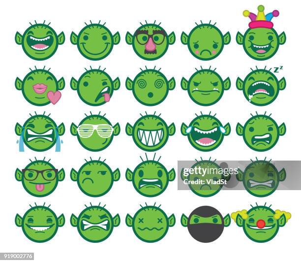 ilustrações, clipart, desenhos animados e ícones de bate-papo emoji internet trolls on-line texting emoticons - sneering