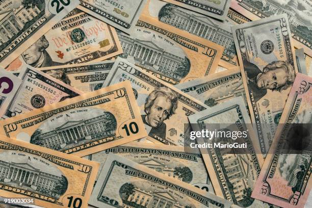 american dollar bills - five dollar bill stock pictures, royalty-free photos & images