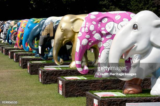 Elephant Parade, Royal Hospital, Chelsea, London, 2010. The Elephant Parade was an open air art exhibition of decorated elephant statues. Contributed...