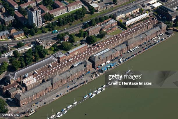 Chatham Historic Dockyard, Kent, circa 2010s. Once one of the Royal Navy's main facilities, the dockyard is now a maritime museum. The Ropery, shown...