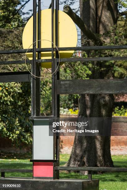 'Construction ', sculpture by Barbara Hepworth, Winchester Cathedral, Dome Alley, Winchester, Hampshire, 2015. Detail view from the south of the...