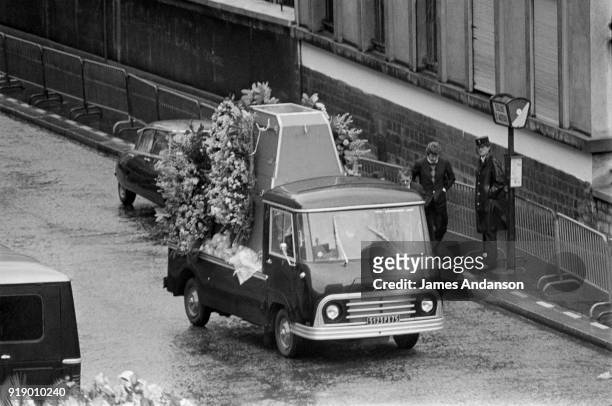 Funeral ceremony of french singer Claude François in Auteuil, Paris district, 15th March 1978