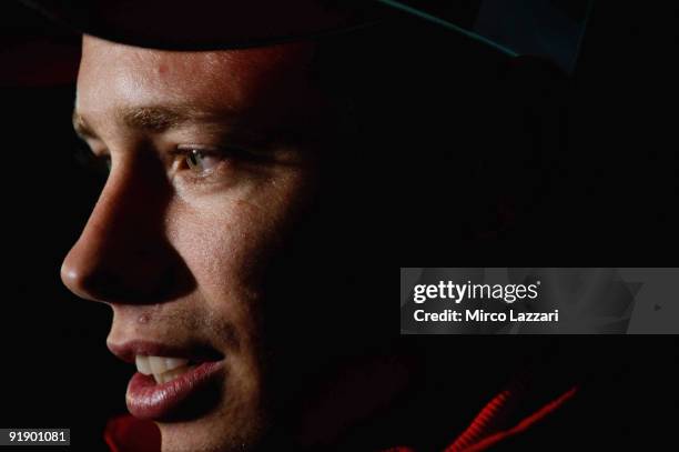 Casey Stoner of Australia and Ducati Marlboro looks on during the press conference ahead of the 2009 MotoGP of Australia at Phillip Island Grand Prix...