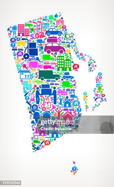 rhode island moving and relocation vector icon pattern - movers packing stock illustrations
