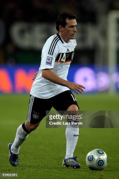 Piotr Trochowski of Germany runs with the ball during the FIFA 2010 World Cup Group 4 Qualifier match between Germany and Finland at the HSH Nordbank...