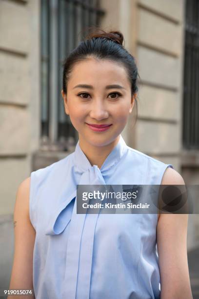 Guest wears a Dior shirt day 1 of Paris Womens Fashion Week Spring/Summer 2018, on September 26, 2017 in London, England.