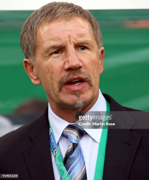 Stuart Baxter, head coach of Finland poses prior to the the FIFA 2010 World Cup Group 4 Qualifier match between Germany and Finland at the Hamburg...