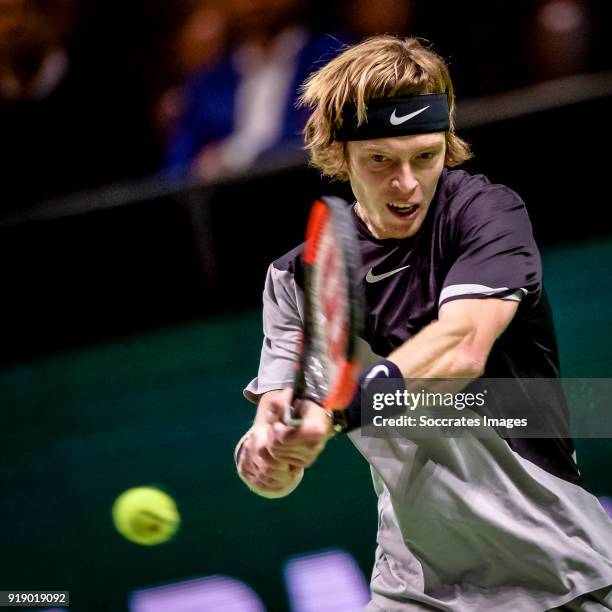 Amro WTT Andrey Rublev during the ABN Amro World Tennis Tournament at the Rotterdam Ahoy on February 16, 2018 in Rotterdam Netherlands