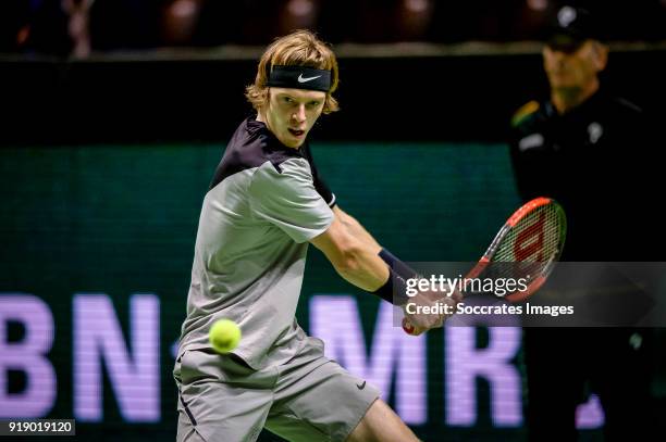 Amro WTT Andrey Rublev during the ABN Amro World Tennis Tournament at the Rotterdam Ahoy on February 16, 2018 in Rotterdam Netherlands