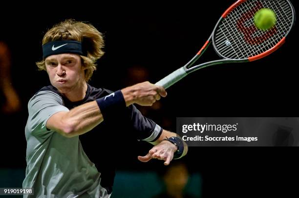 Amro WTT Andrey Rublev during the ABN Amro World Tennis Tournament at the Rotterdam Ahoy on February 16, 2018 in Rotterdam Netherlands