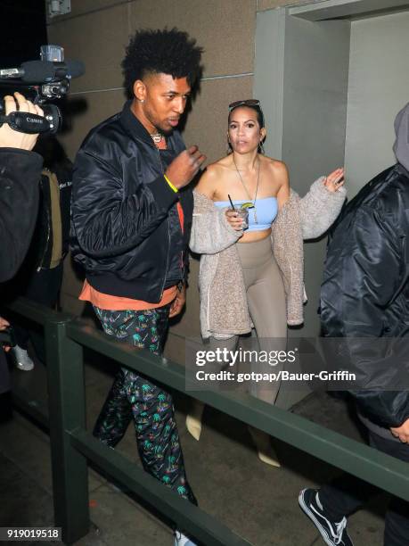 Nick Young and Tracy Jernagin are seen on February 15, 2018 in Los Angeles, California.