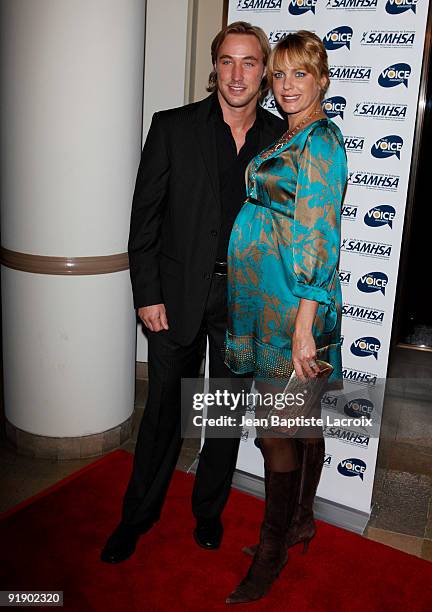 Kyle Lowder and Arianne Zucker attend the 2009 Voice Awards at Paramount Theater on the Paramount Studios lot on October 14, 2009 in Los Angeles,...