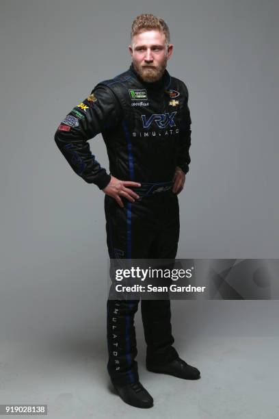 Monster Energy NASCAR Cup Series driver Jeffery Earnhardt poses for a portrait at Daytona International Speedway on February 15, 2018 in Daytona...