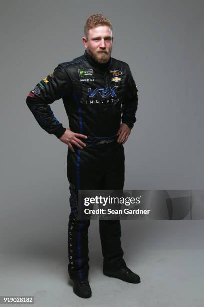 Monster Energy NASCAR Cup Series driver Jeffery Earnhardt poses for a portrait at Daytona International Speedway on February 15, 2018 in Daytona...