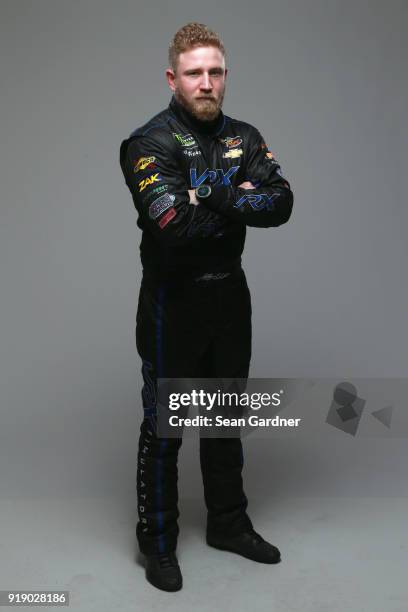 Monster Energy NASCAR Cup Series driver Jeffery Earnhardt poses for a portrait at Daytona International Speedway on February 15, 2018 in Daytona...