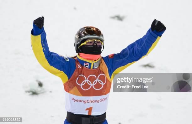 Mengtao Xu of China competes during the Freestyle Skiing Ladies' Aerials Qualification on day six of the PyeongChang 2018 Winter Olympic Games at...