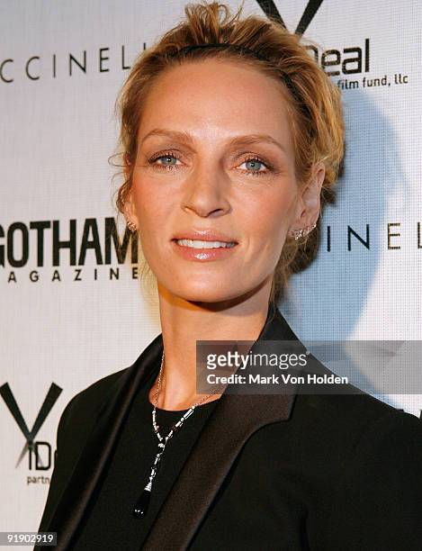 Actress Uma Thurman attend the screening of "Motherhood" hosted by Gotham Magazine at the SVA Theater on October 14, 2009 in New York City.