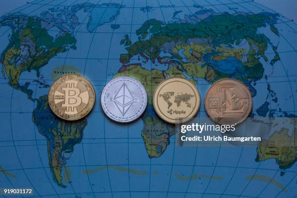 Symbol photo on the topics Crypto currencys, digital currencys, money laundering, fluctuations in value, currency speculation, etc. The picture shows...