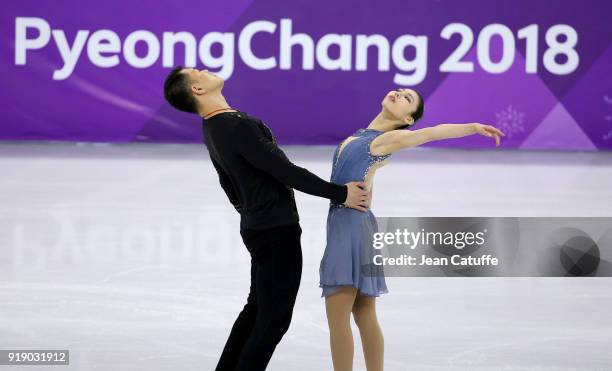 Xiaoyu Yu and Hao Zhang of China during the Figure Skating Pair Skating Free Program on day six of the PyeongChang 2018 Winter Olympic Games at...