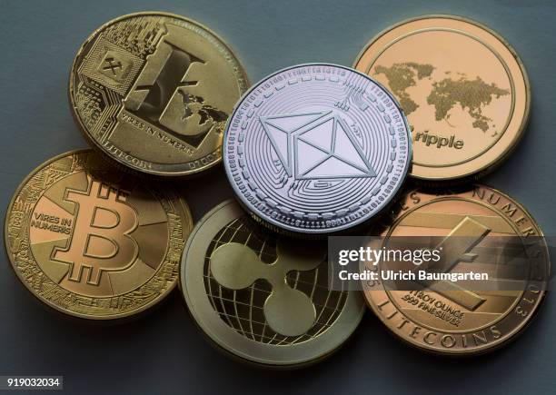 Symbol photo on the topics Crypto currencys, digital currencys, money laundering, fluctuations in value, currency speculation, etc. The picture shows...