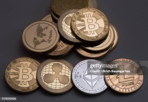 Symbol photo on the topics Crypto currencys, digital currencys, money laundering, fluctuations in value, currency speculation, etc. The picture shows...