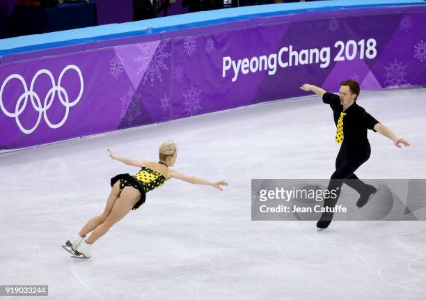 Evgenia Tarasova and Vladimir Morozov of Olympic Athlete from Russia during the Figure Skating Pair Skating Free Program on day six of the...