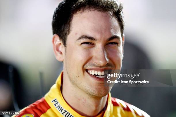 Joey Logano, Team Penske, Shell Pennzoil Ford Fusion prior to the Can-Am Duels Monster Energy NASCAR Cup Series races on February 15 at the Daytona...