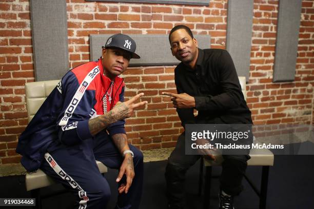 Basketball player Allen Iverson and actor Tony Rock attend the Iverson All-Star Experience during NBA All-Star 2018 on February 15, 2018 in Los...